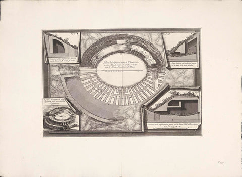 Amphitheatre of Domitian, Giovanni Battista Piranesi, 1764 Canvas Print