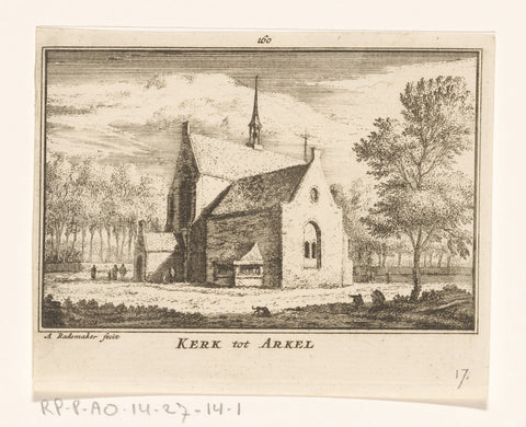 View of the church in Arkel, 1631, Abraham Rademaker, 1725 - 1803 Canvas Print