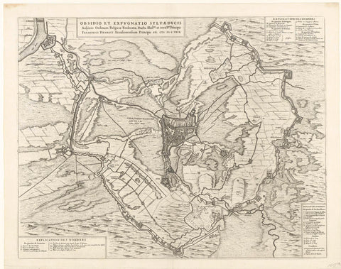 Map of the Siege of 's-Hertogenbosch by Frederik Hendrik, 1629, anonymous, 1652 Canvas Print