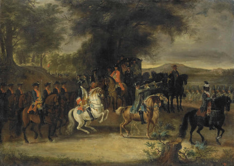 Inspection of a Cavalry Regiment, perhaps by William of Hesse-Homburg, Cornelis Troost, 1742 Canvas Print