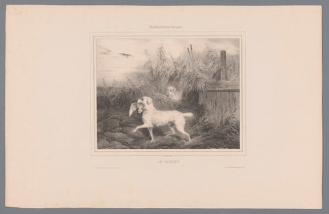 White French hunting dog has caught a duck, Francis Conscience, 1837 Canvas Print