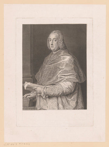 Portrait of Cardinal Prospero Colonna di Sciarra, Johann Georg Wille, 1754 Canvas Print