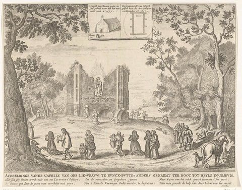 Pilgrimages at Onze Lieve Vrouwe ter Nood in Heiloo, 1637, anonymous, in or after 1637 Canvas Print