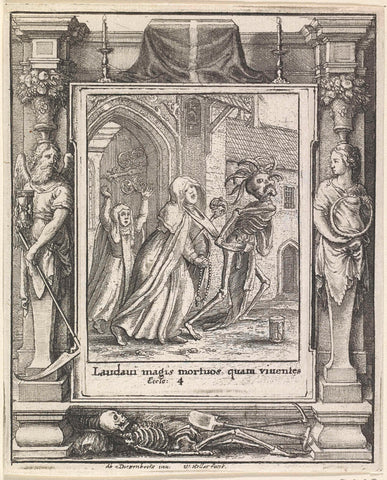 The Abbess and death, Wenceslaus Hollar, 1651 Canvas Print