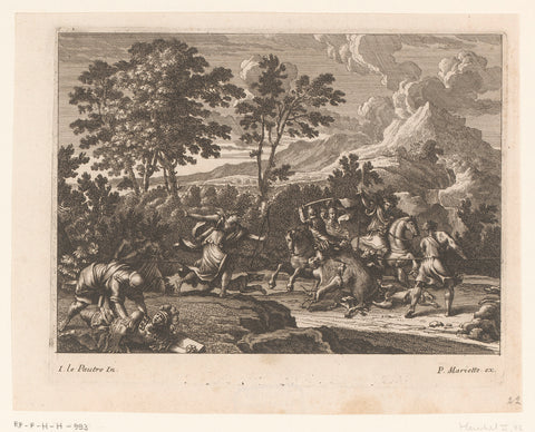 Hunt for calydon's boar, Jean Lepautre, 1628 - 1682 Canvas Print