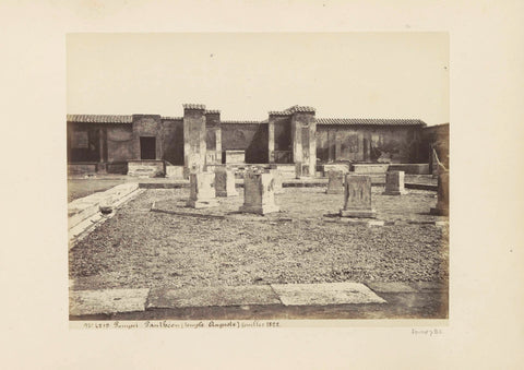 Remains of the Temple of Augustus (Pantheon) in Pompeii, anonymous, c. 1865 - c. 1875 Canvas Print