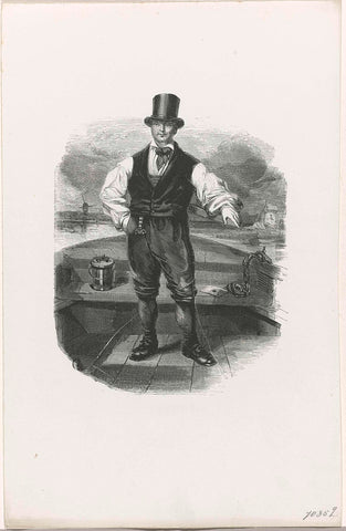 De veerschipper, 1840-1841, Henry Brown, 1840 - 1841 Canvas Print