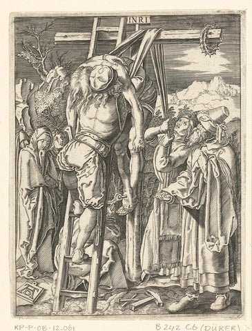 Descent from the Cross of Christ's body by Nicodemus, Albrecht Dürer, 1656 - 1699 Canvas Print