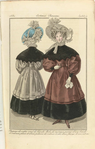 Journal des Dames et des Modes 1830, Costumes Parisiens (2837), anonymous, 1830 Canvas Print