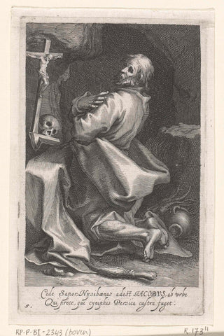 Saint James of Nisibis as hermit, Boetius Adamsz. Bolswert, 1590 – 1612 Canvas Print