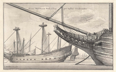 Bowsprit of a Dutch West Indiesman, Wenceslaus Hollar, 1647 Canvas Print