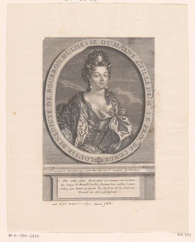 Portrait of Louise Bénédicte de Bourbon, Etienne Desrochers, c. 1726 Canvas Print