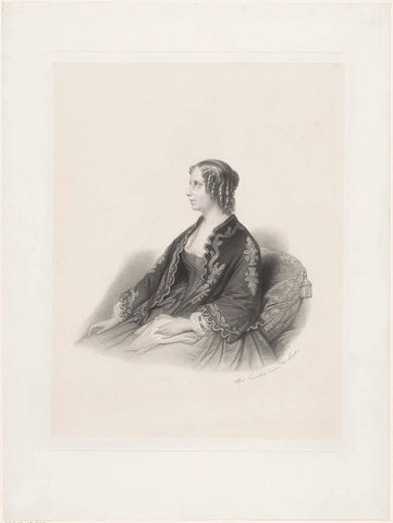 Portrait of Sophie of Württemberg, Jean Baptiste Alfred Cornilliet, 1835 - 1895 Canvas Print