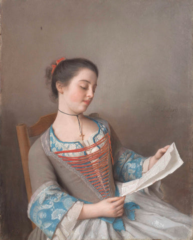 The Artist’s Niece, Marianne Lavergne, Known as ‘La Liseuse’, Jean-Etienne Liotard, 1746 Canvas Print