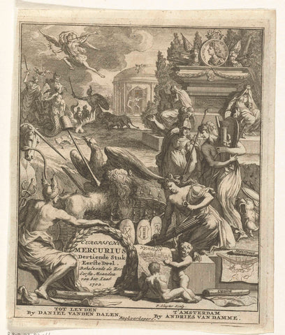 Title page for the Europian Mercury of 1702, Pieter Sluyter, 1702 Canvas Print