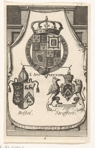 Wapens van de gevolmachtigden uit Groot-Brittannië bij de vredesonderhandelingen te Utrecht (nr. 1), 1712-1713, anonymous, 1713 Canvas Print