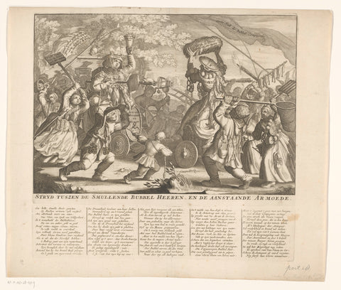 Battle between the wind trade and the impending poverty, 1720, anonymous, 1720 Canvas Print