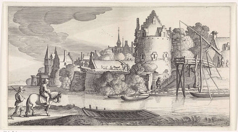 City on a river, Jan van de Velde (II), 1639 - 1641 Canvas Print