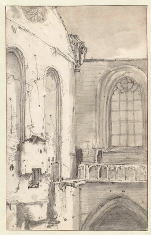 View of the Transept of the Nieuwe Kerk, Amsterdam, after the Fire of 1645, Roelant Roghman (attributed to), c. 1645 - c. 1646 Canvas Print