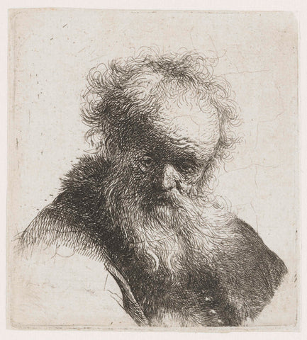 Old Man with a Flowing Beard and White Sleeve, Rembrandt van Rijn, c. 1630 Canvas Print