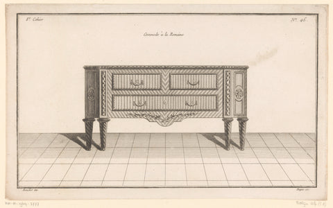 Chest of drawers with three drawers, Nicolas Dupin, 1772 - 1779 Canvas Print