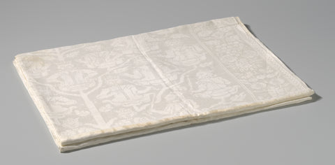 Tablecloth of linen damask with jesse's tree, anonymous, c. 1600 - c. 1625 Canvas Print