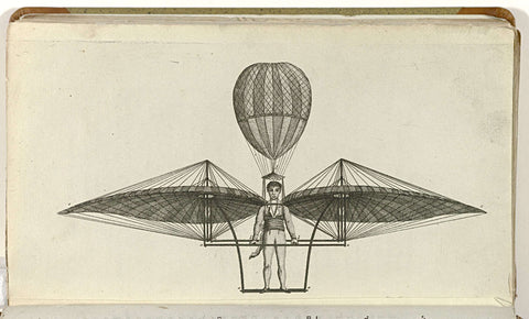 Elegantia, or magazine of fashion, luxury and taste for ladies, January 1809, t.o. pag. 12 : The flying machine of Jacob Degen, anonymous, 1809 Canvas Print