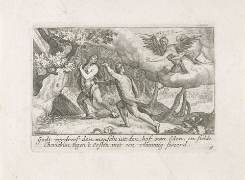 Expulsion from Paradise, Crispijn van de Passe (I), 1700 - 1750 Canvas Print