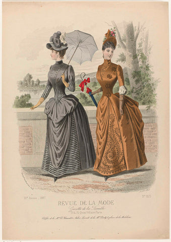 Revue de la Mode, Gazette de la Famille, dimanche 18 septembre 1887, 16e Année, No. 820: Etoffes de la M.on Le Houssel (...), A. Chaillot, 1887 Canvas Print