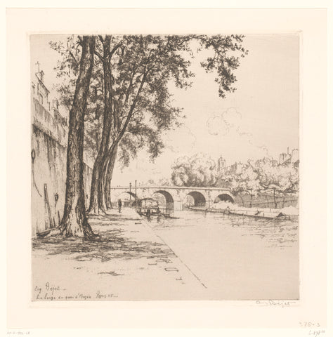 Oever van de kade van Anjou in Parijs, Eugène Bejot, 1925 Canvas Print