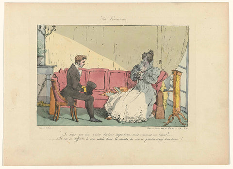 Les Contretems, January 1824 : Je sens que ma visit (...), Charles Villain, 1824 Canvas Print