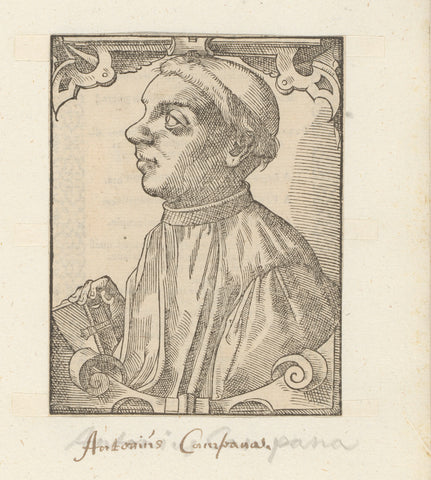 Portret van Giovanni Antonio Campani, anonymous, 1549 - 1577 Canvas Print