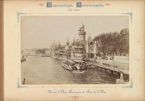 View of the buildings of Le Vieux Paris from the Pont de l'Alma, Neurdein Frères, 1900 Canvas Print