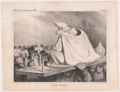 Caricature of Louis Philippe I, king of France as plaster statue, Honoré Daumier, 1834 Canvas Print