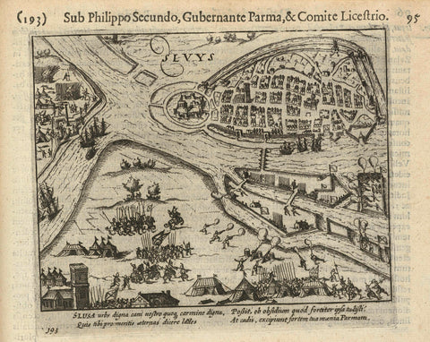Siege of Sluis by Parma, 1587, Simon Frisius, 1621 - 1622 Canvas Print