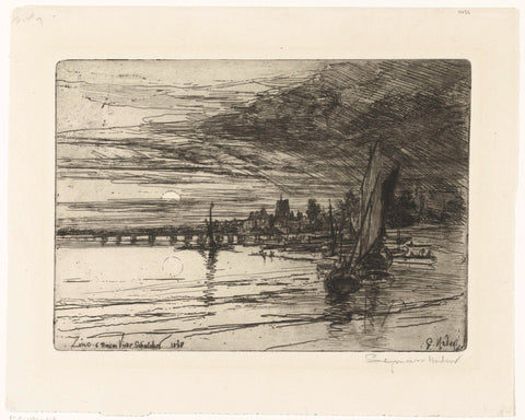 Bridge Over the Thames, Francis Seymour-Haden (Sir), 1868 Canvas Print