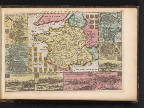 Map of France, anonymous, 1735 Canvas Print