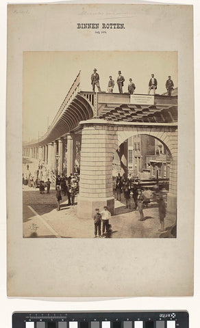 Construction of a viaduct in Rotterdam, 1874, Julius Perger, 1874 Canvas Print