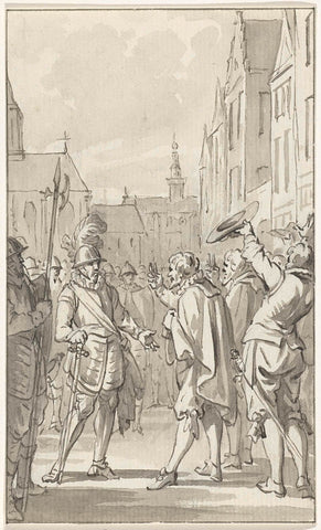 Witte van Haamstede shows himself in Haarlem in armour, 1304, Jacobus Buys, 1788 Canvas Print