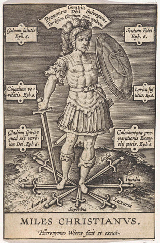 The Christian Knight, Hieronymus Wierix, 1563 - before 1619 Canvas Print