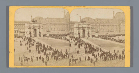 Crowd on the Place du Carrousel in Paris during the Fête Industrielle, anonymous, 1863 Canvas Print