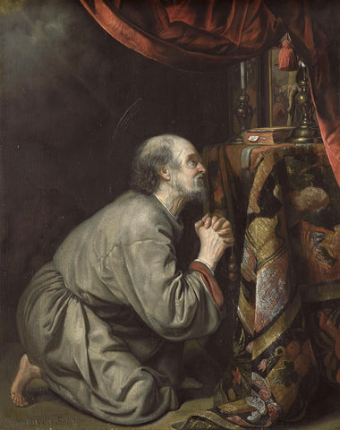 St. Jerome, Matthijs Naiveu, 1676 Canvas Print