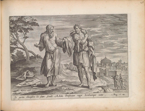 Jerobeam en de profeet Achia, Hans Collaert (I) (attributed to), 1643 Canvas Print