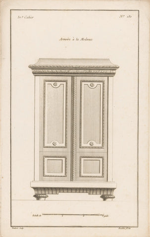 Kast met bloemmotieven, Philibert Boutrois, 1772 - 1779 Canvas Print