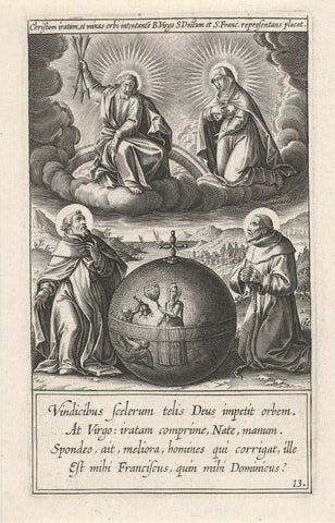 Saint Dominic's Vision of Saint Francis., Theodoor Galle, 1611 Canvas Print