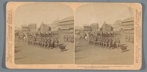 View of the Church Square during the capitulation of Pretoria with the troops of Lord Roberts (Frederick Sleigh Roberts) in the foreground, June 5, 1900, anonymous, 1900 Canvas Print