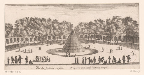 View of the fountains in front of Rochefoucauld, Israel Silvestre, 1656 Canvas Print