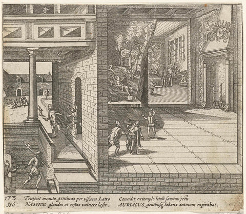 De moord van Willem van Oranje, 1584, anonymous, 1613 - 1615 Canvas Print