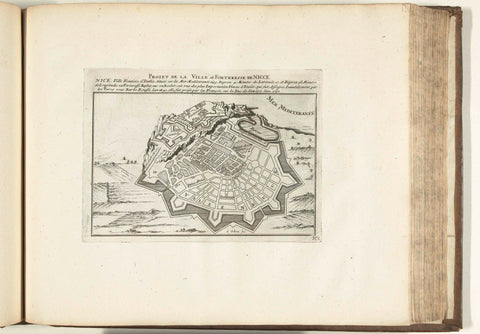 Map of Nice, 1726, Laurens Scherm, 1726 Canvas Print