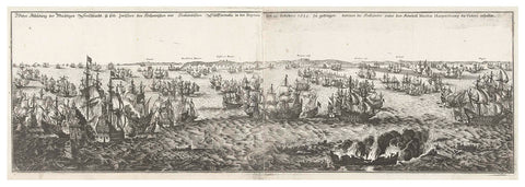 Battle of the Dunes, 1639, anonymous, 1651 - 1674 Canvas Print